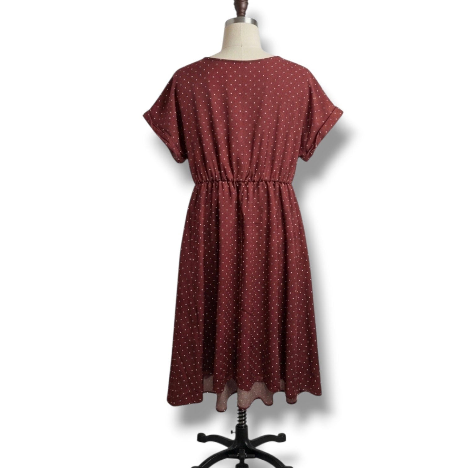 Isabel By Ingrid & Isabel Maternity Women's Rust Polka Dot V-Neck Dress