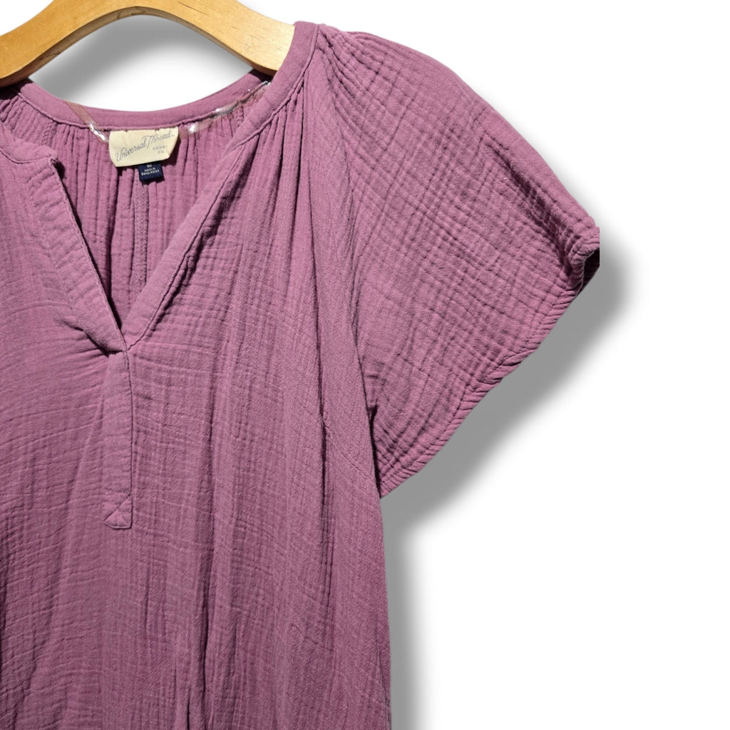 Universal Thread Women's Size M Mauve Purple Gauze Short Sleeve Shift Dress