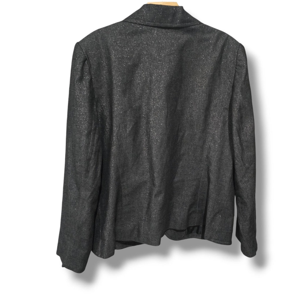 Requirements women's Plus Size vintage dark gray lurex careerwear blazer size 16
