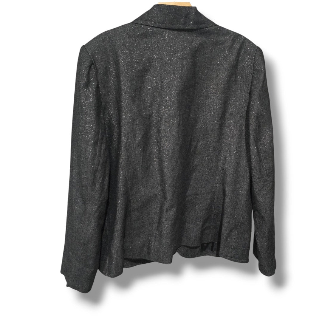 Requirements women's Plus Size vintage dark gray lurex careerwear blazer size 16