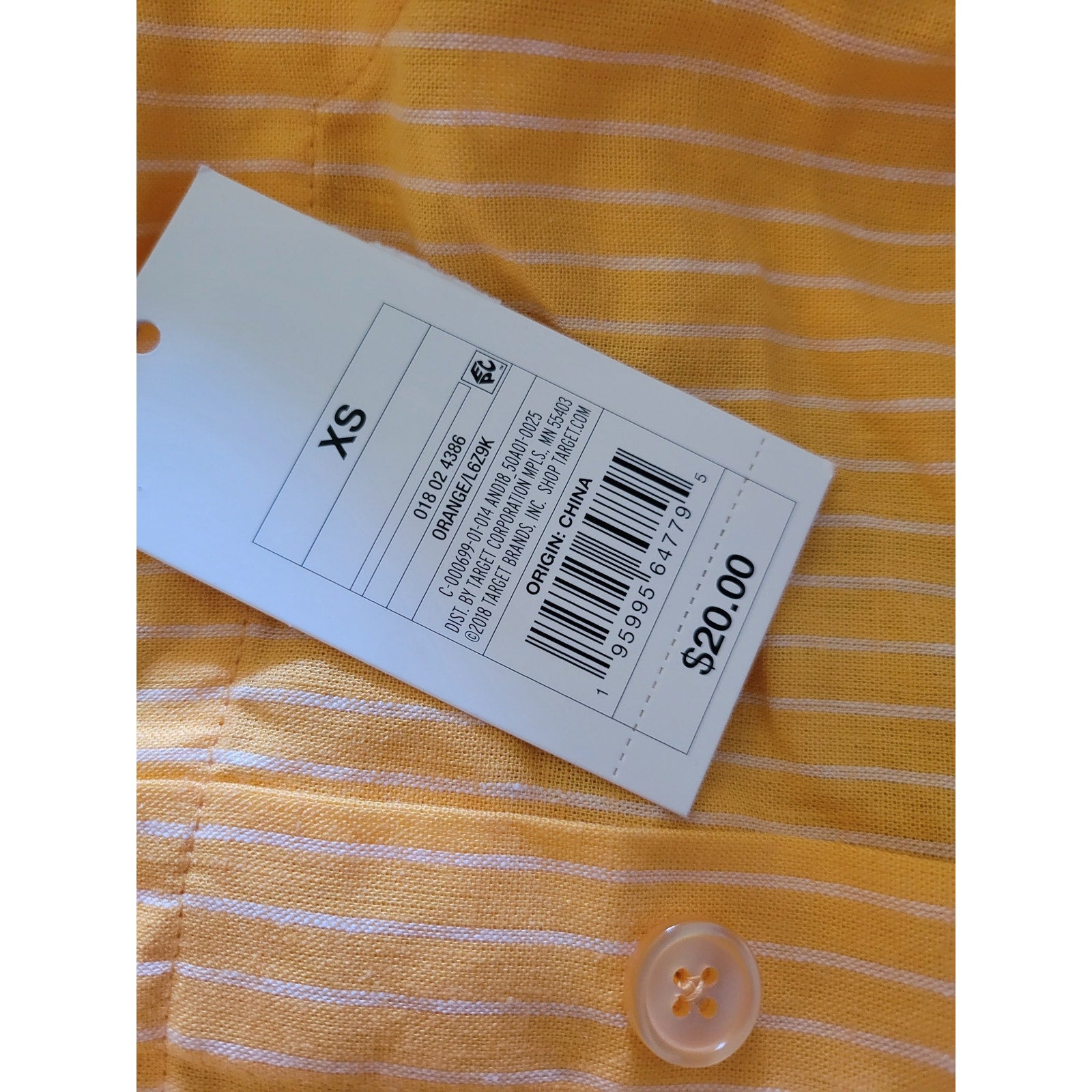 A New Day women’s Orange Tie Front Apron Tank Top Women’s XS Linen Rayon NWT