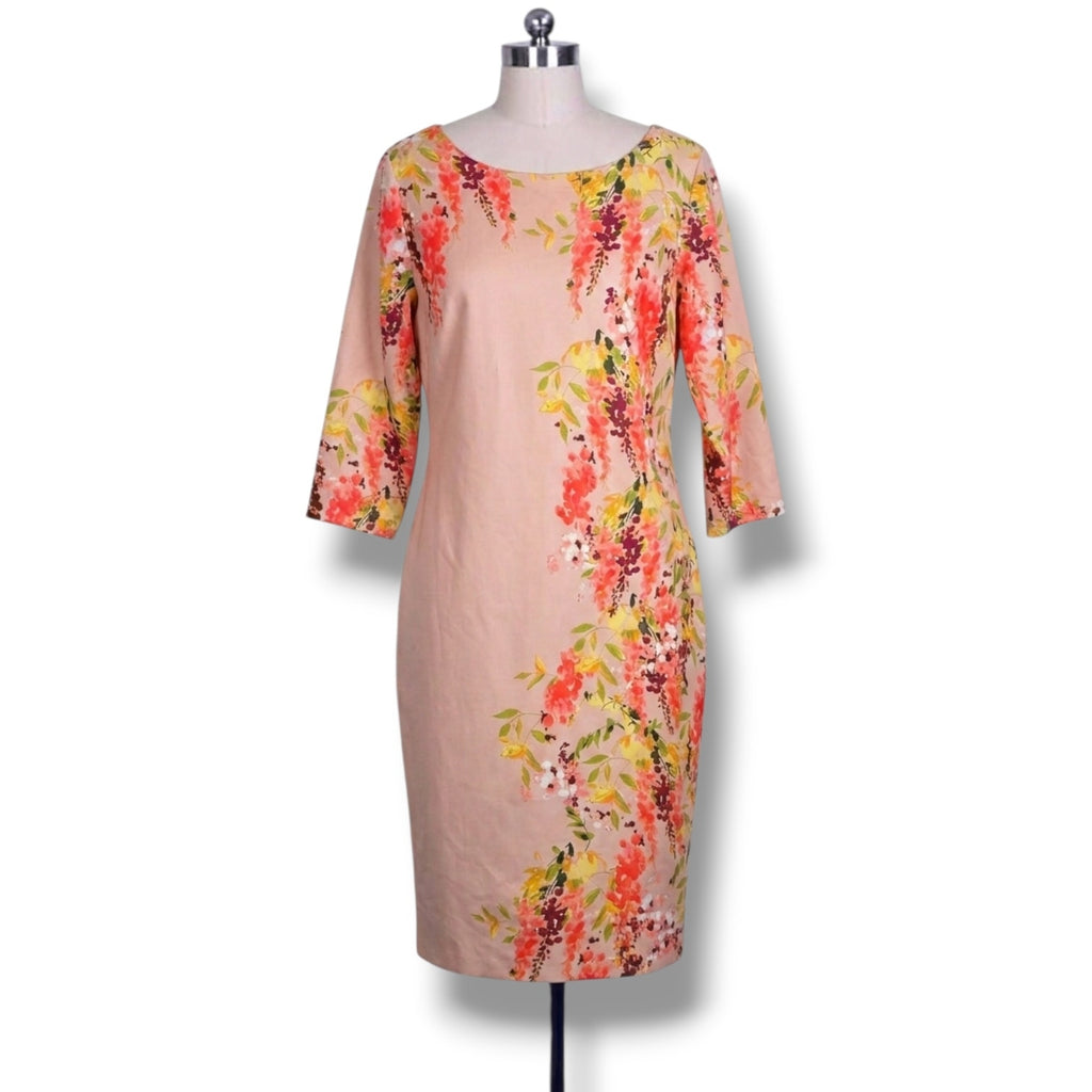 NWT Worthington Women's Size 16 Rose Smoke Floral 3/4 Sleeve Sheath Dress