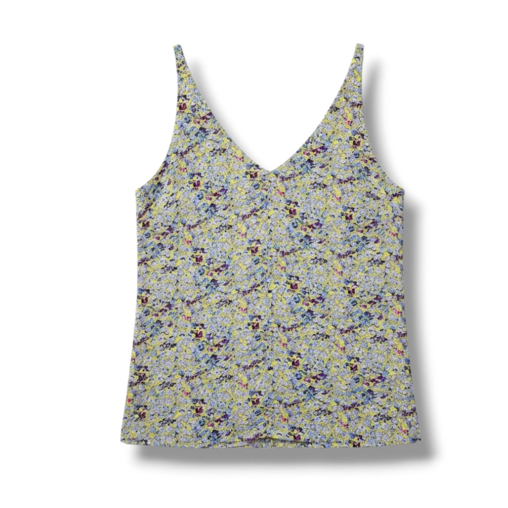 CaBi women's yellow multicolor floral lined tank top  - xs