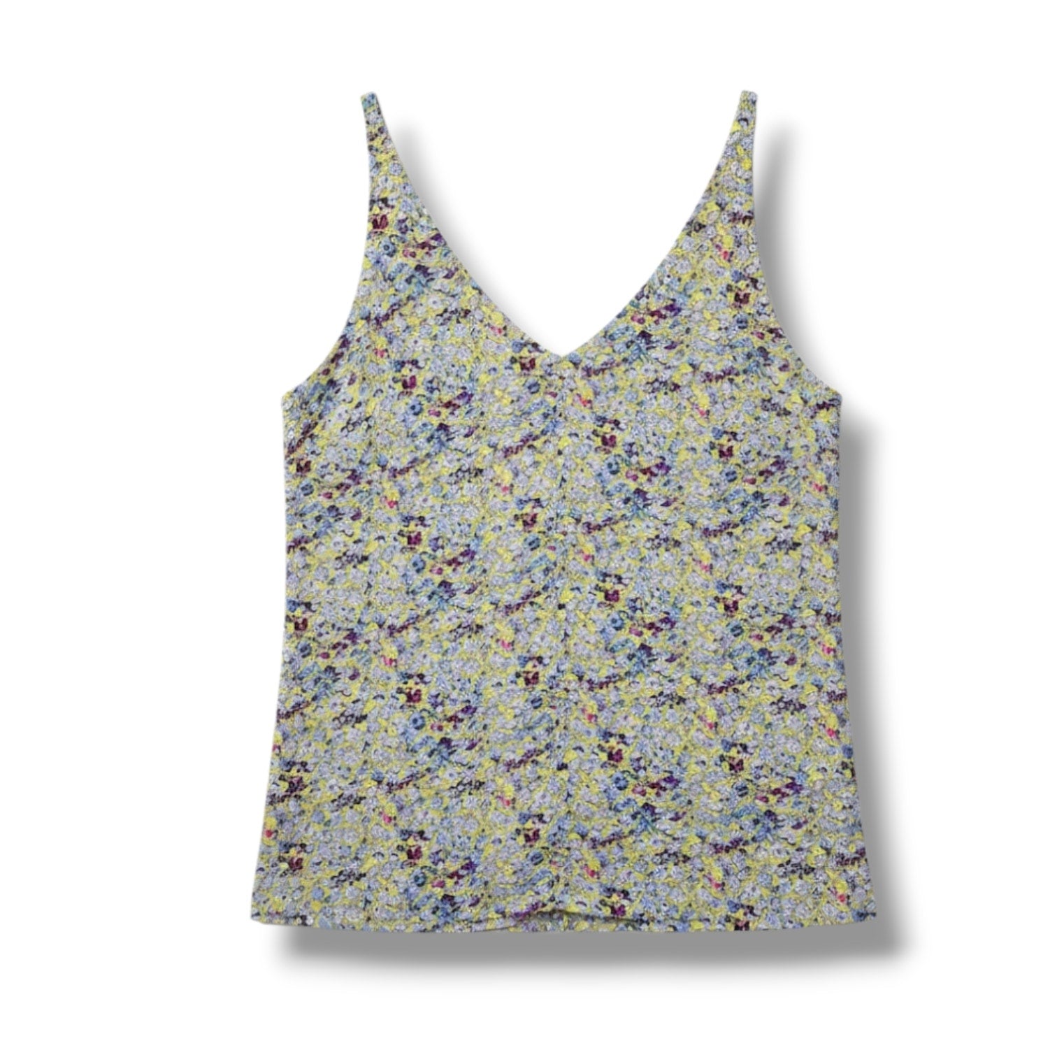 CaBi women's yellow multicolor floral lined tank top  - xs