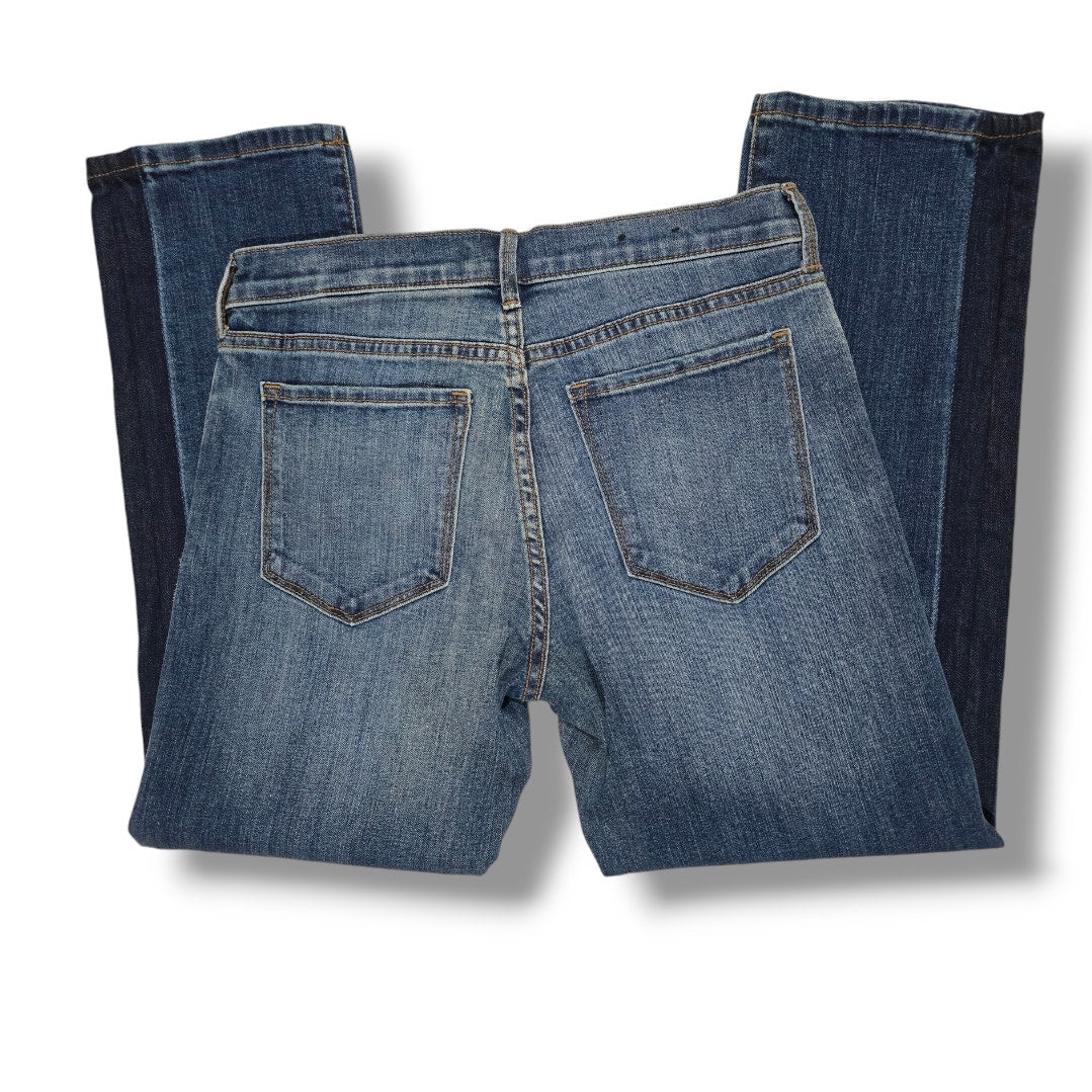 Banana Republic Girlfriend Jeans Two Tone Blue Ankle Denim Size 27 Stretch