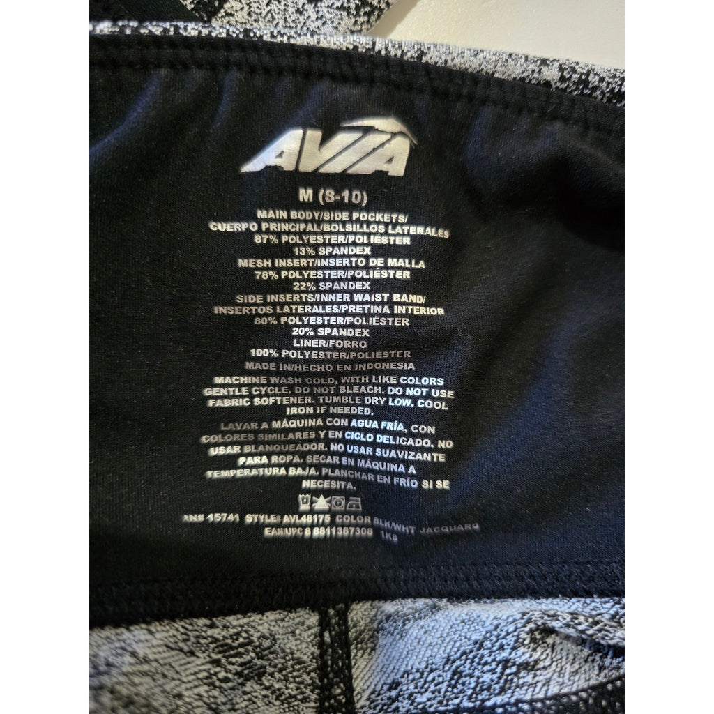 Avia Women's High-Rise Jacquard Workout Leggings with Pockets - Medium