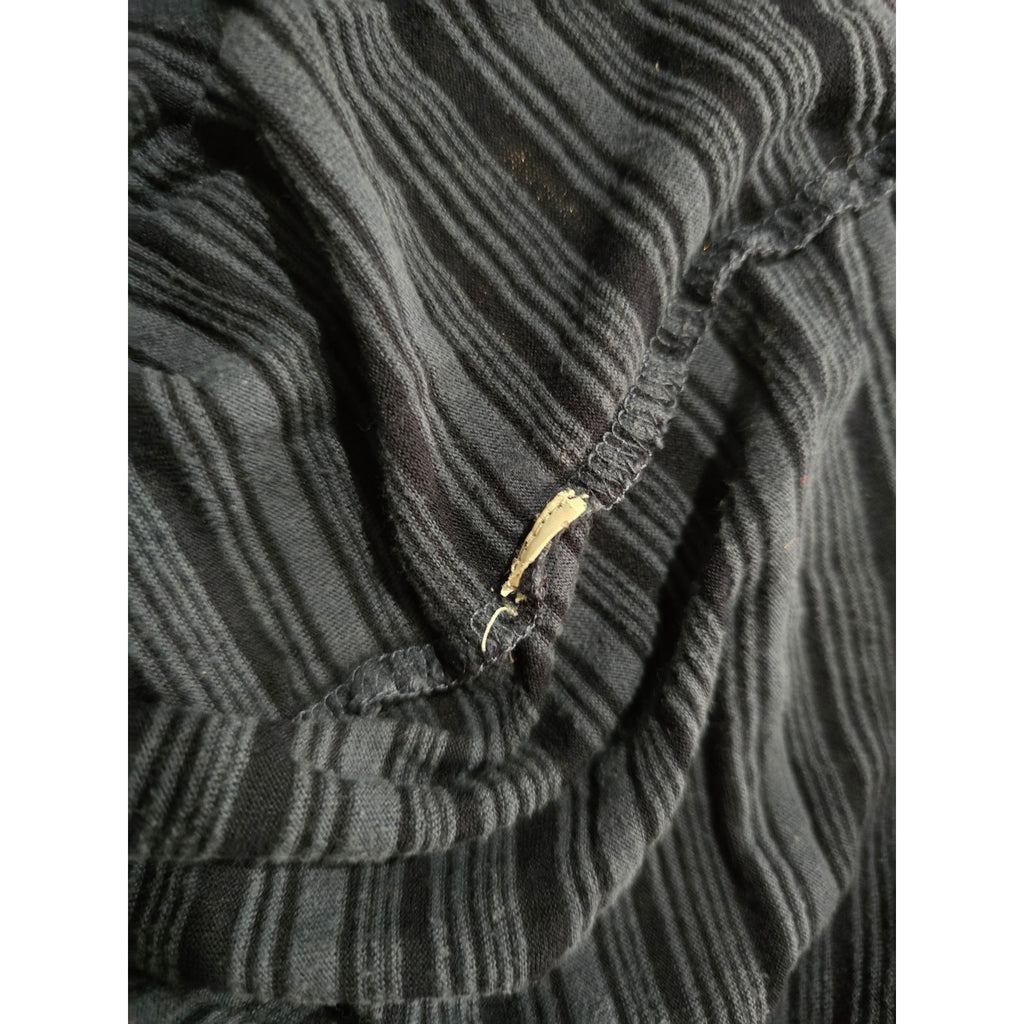 Lucky Brand Embroidered Panel Stripe 3/4 Sleeve Blouse