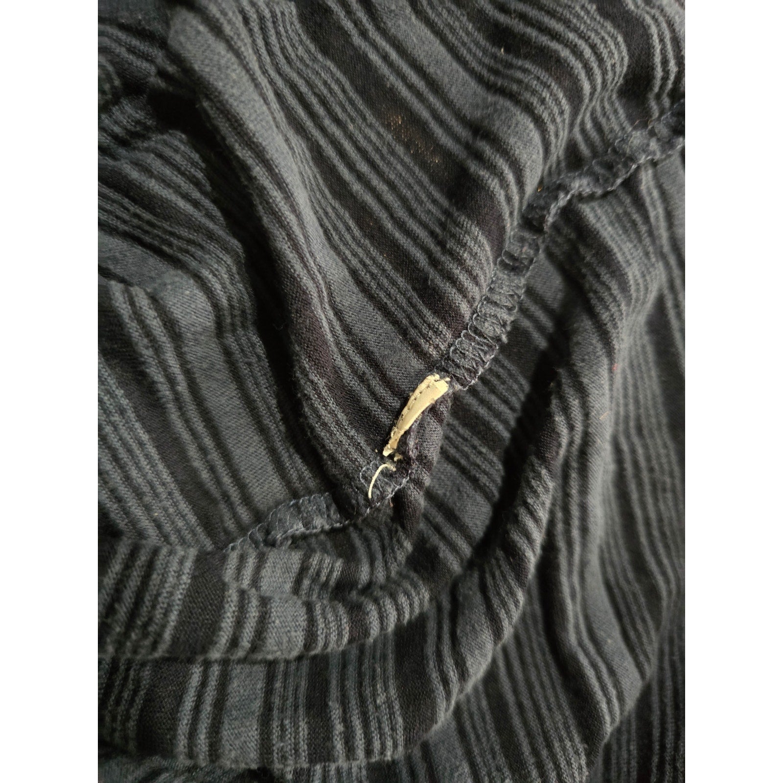 Lucky Brand Embroidered Panel Stripe 3/4 Sleeve Blouse