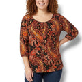 212 Collection Women’s Paisley Print Button-Front Blouse – Size Large