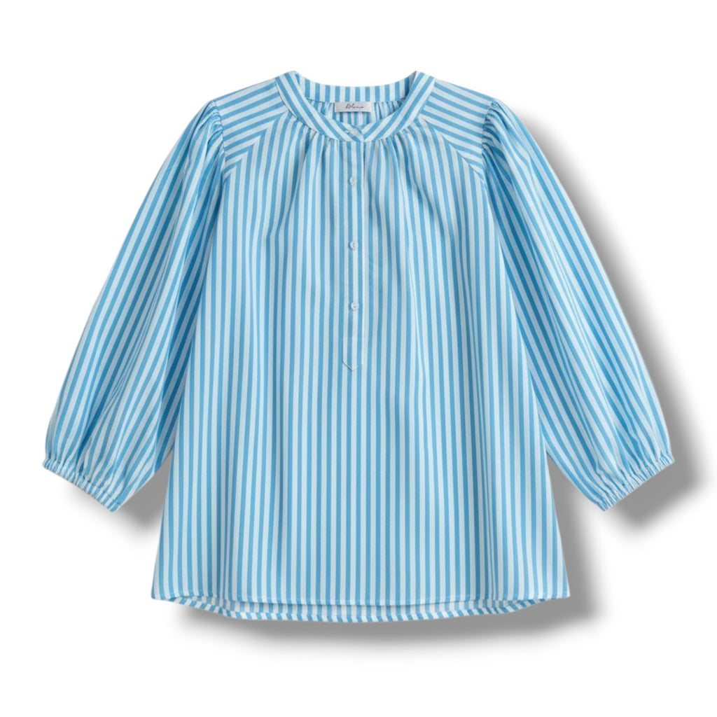 A New Day Women’s Blue & White Striped Balloon Sleeve Blouse