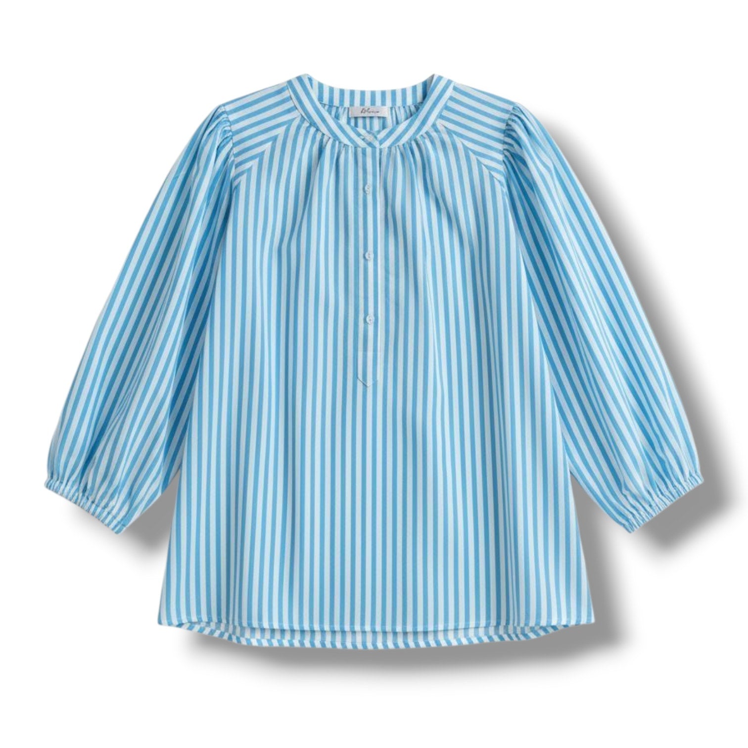 A New Day Women’s Blue & White Striped Balloon Sleeve Blouse