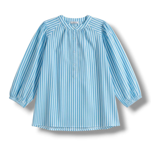 A New Day Women’s Blue & White Striped Balloon Sleeve Blouse