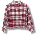 Levi’s Women’s Maple Red Utility Plaid Cropped Button-Up Shirt – Medium New