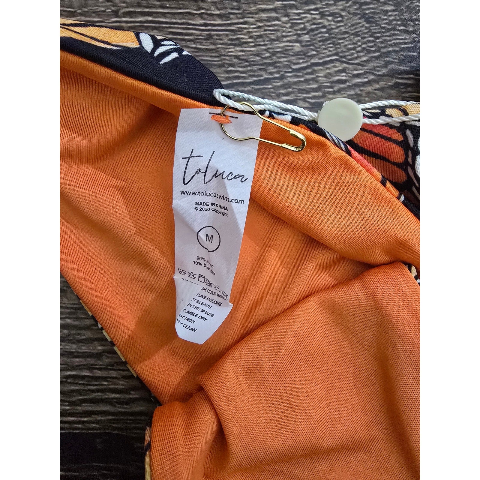 Toluca Swim Women's Size M Monarch Butterfly Print Side Tie Bikini Bottom NWT