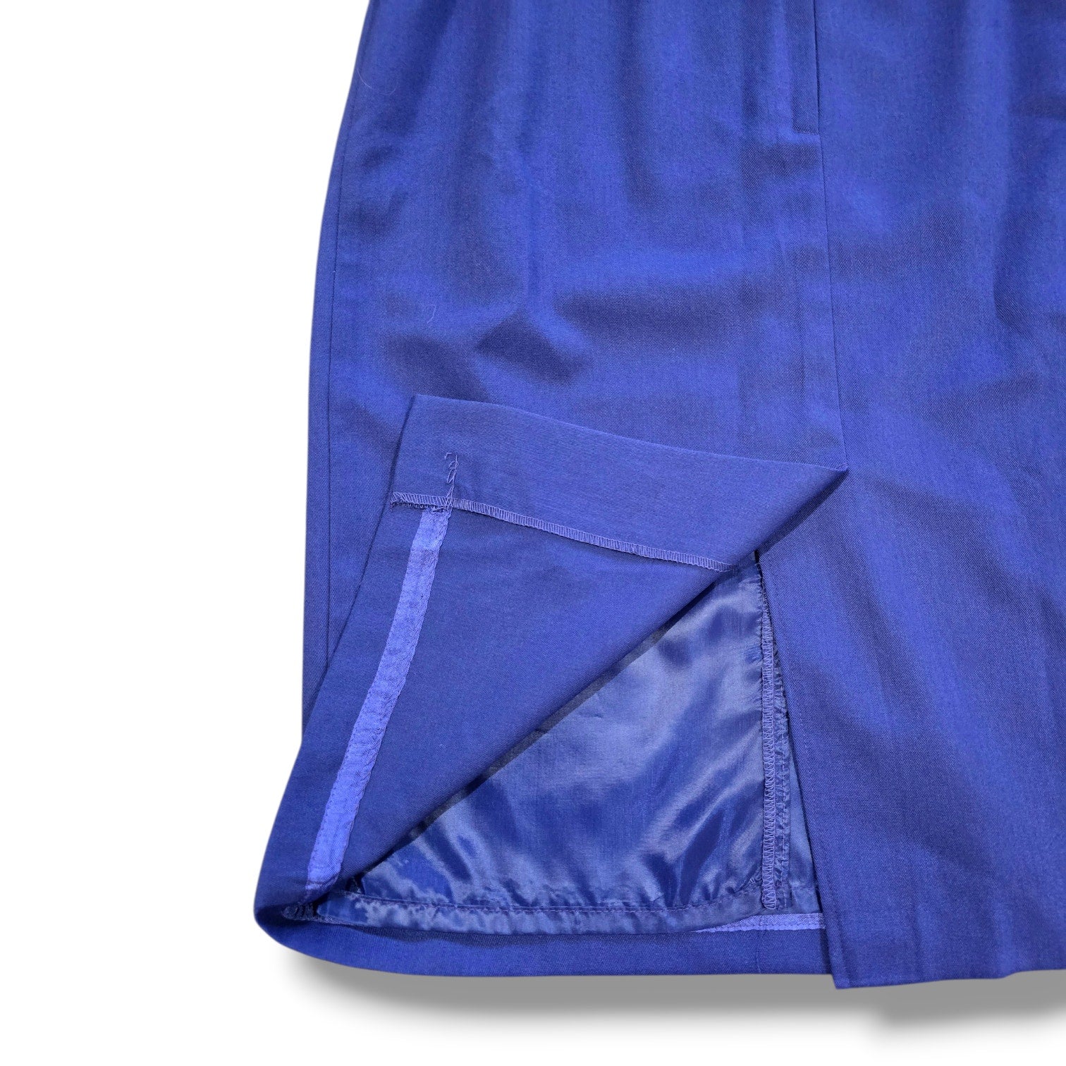 Vintage Worthington Royal Blue Wool Blend Lined Pencil Skirt Made in USA