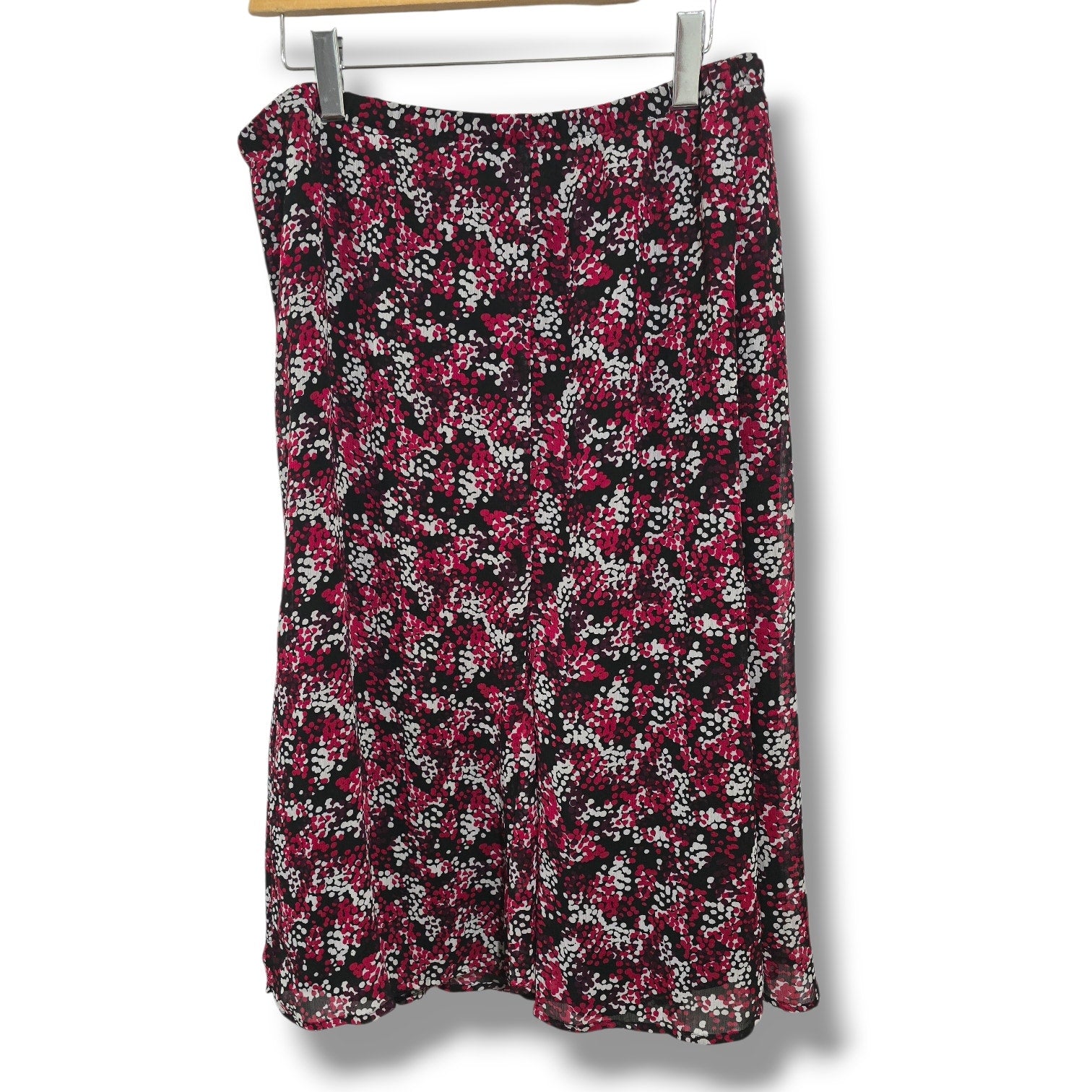Sag Harbor Woman Floral Print Chiffon Midi A-Line Skirt