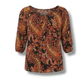 212 Collection Women’s Paisley Print Button-Front Blouse – Size Large