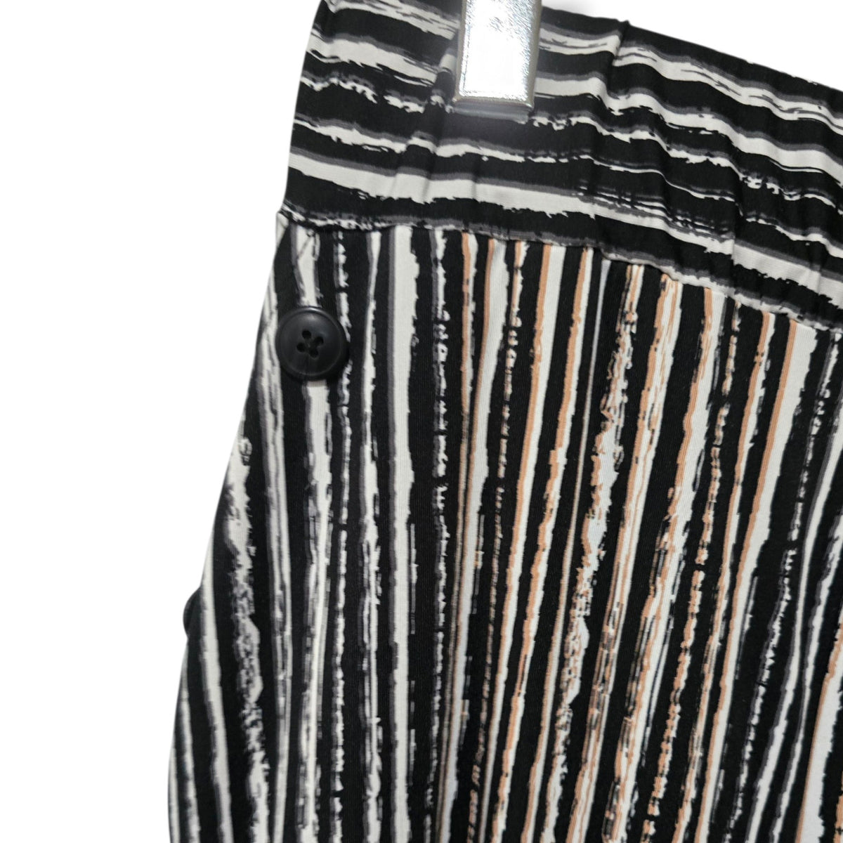 Robert Louis Women’s Striped Palazzo Wide Leg Pants Black White Size Large
