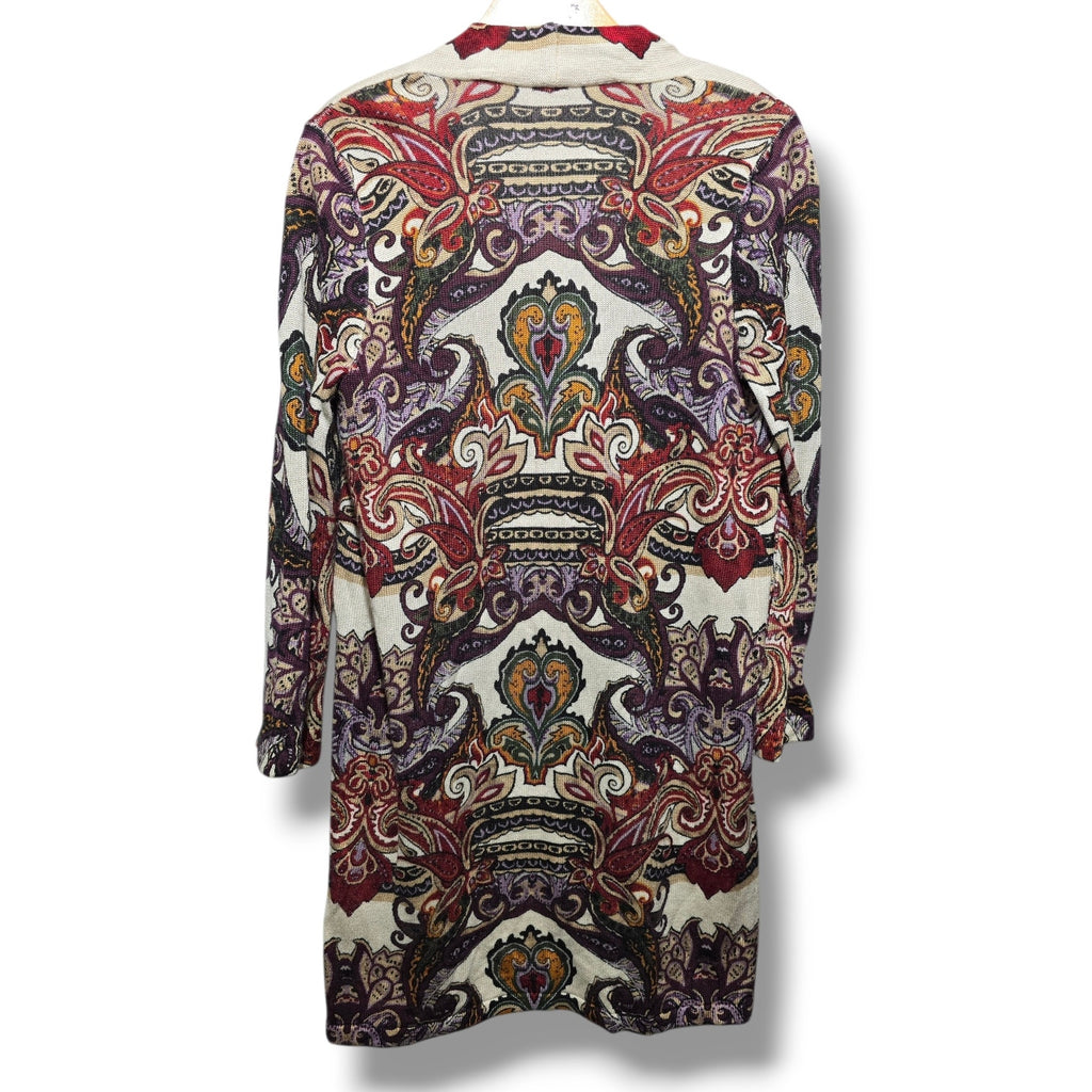 Chico's women's petites Paisley Open-Front Knit Duster Cardigan - small P (0P)