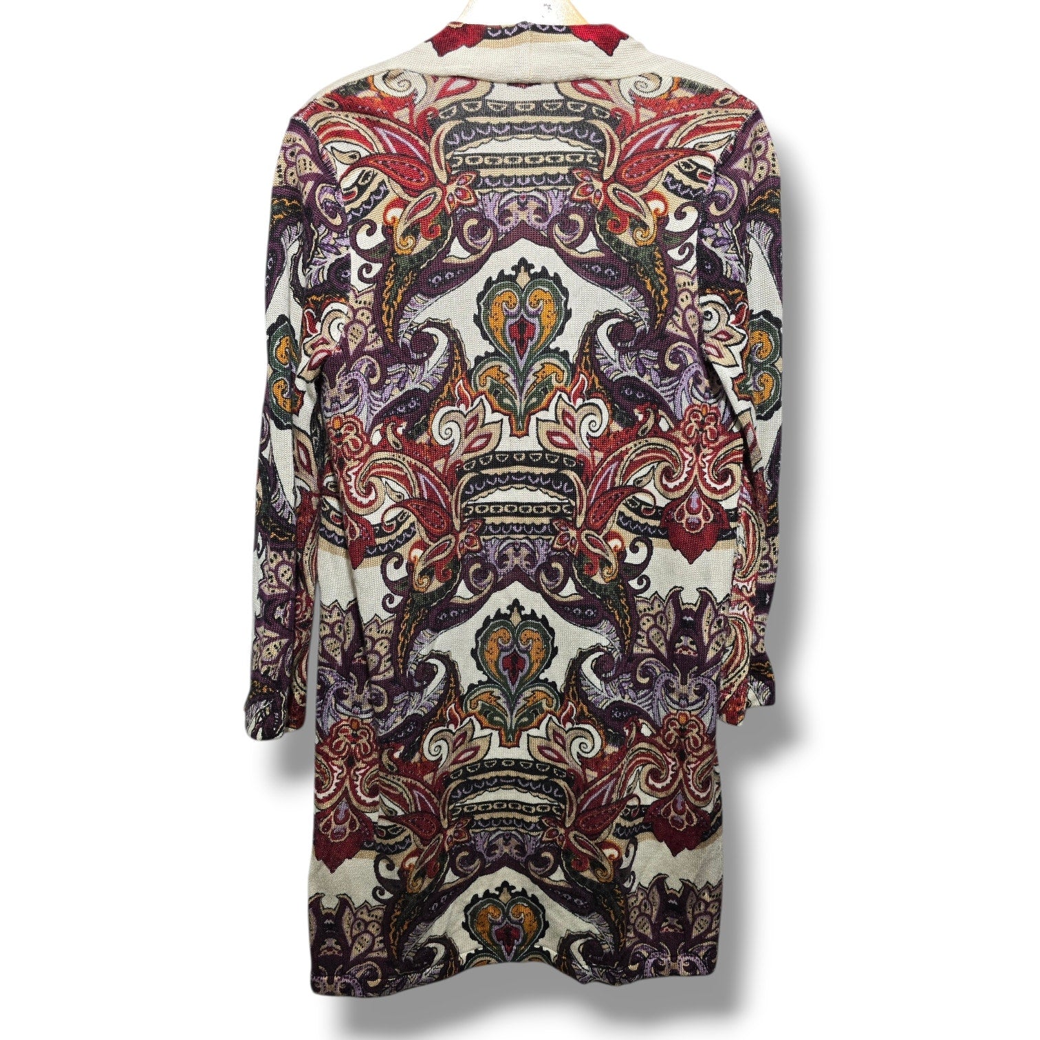 Chico's women's petites Paisley Open-Front Knit Duster Cardigan - small P (0P)