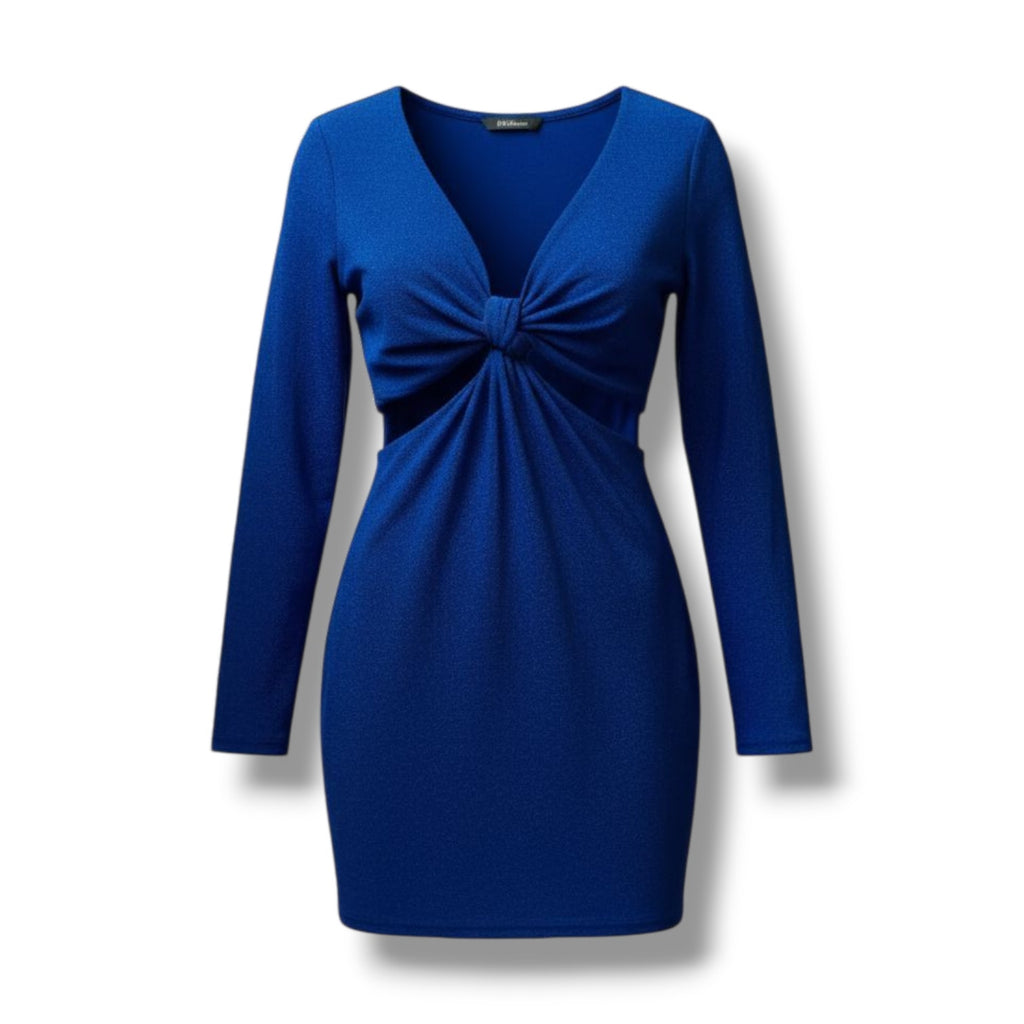 Wild Fable Women’s Blue Long Sleeve Cut Out Lurex Bodycon Dress Small NWT
