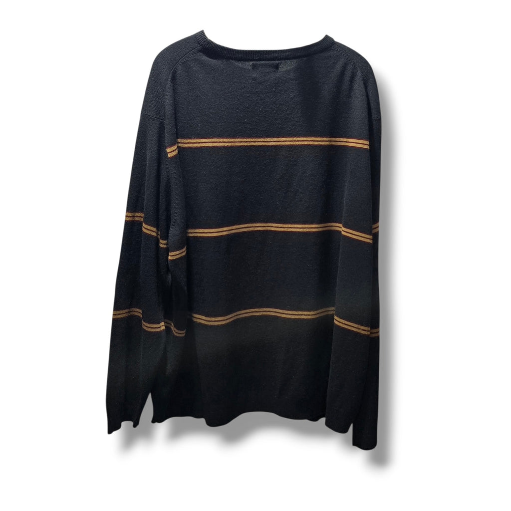 Harbor Bay Men's big and tall Black Striped Crewneck Knit Sweater