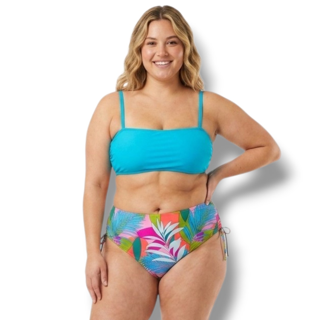 Xhilaration Juniors Multicolor Tropical Leaf Hipster Bikini Bottoms