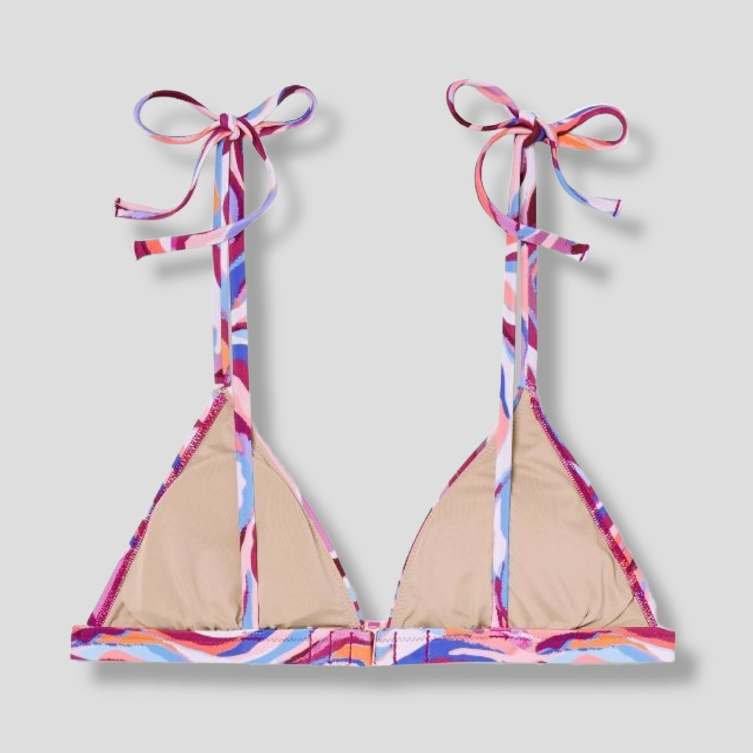 Shade & Shore Women’s Multicolor Shoulder Tie Triangle Bikini Top Medium NWT