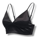 Shein Prive Women’s Black Satin Longline Bralette Top – Size Small