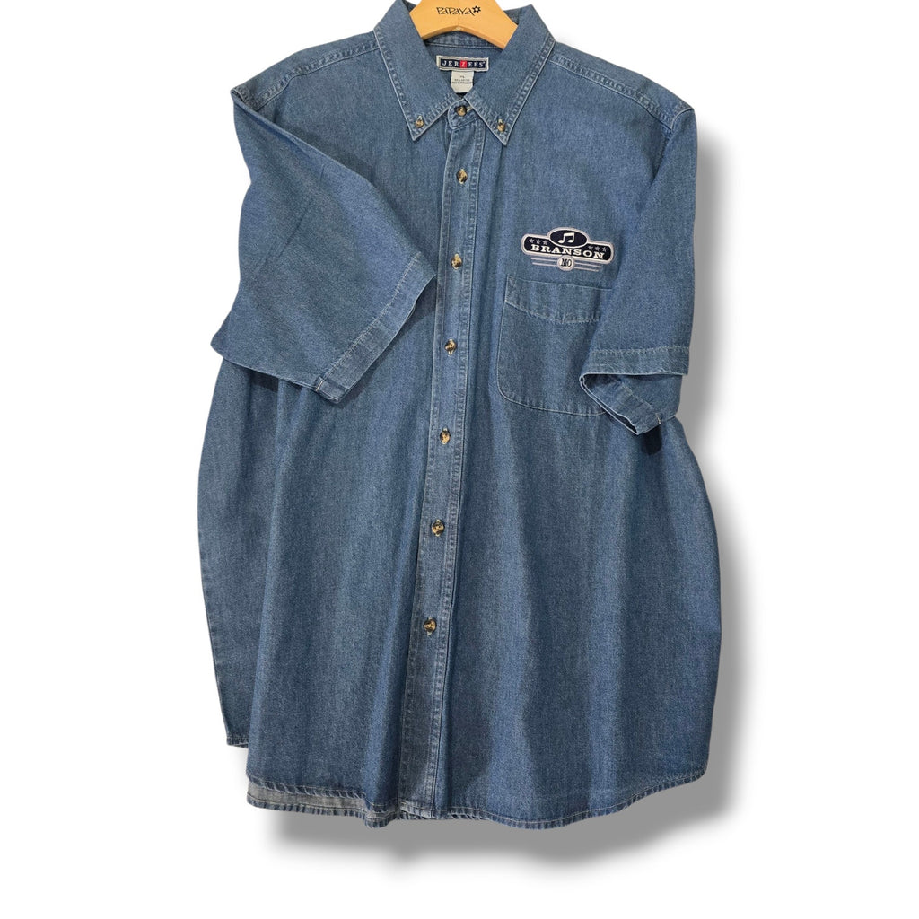 Branson MO Jerzees Denim Jean Shirt XL | Men’s 100% Cotton Button Down