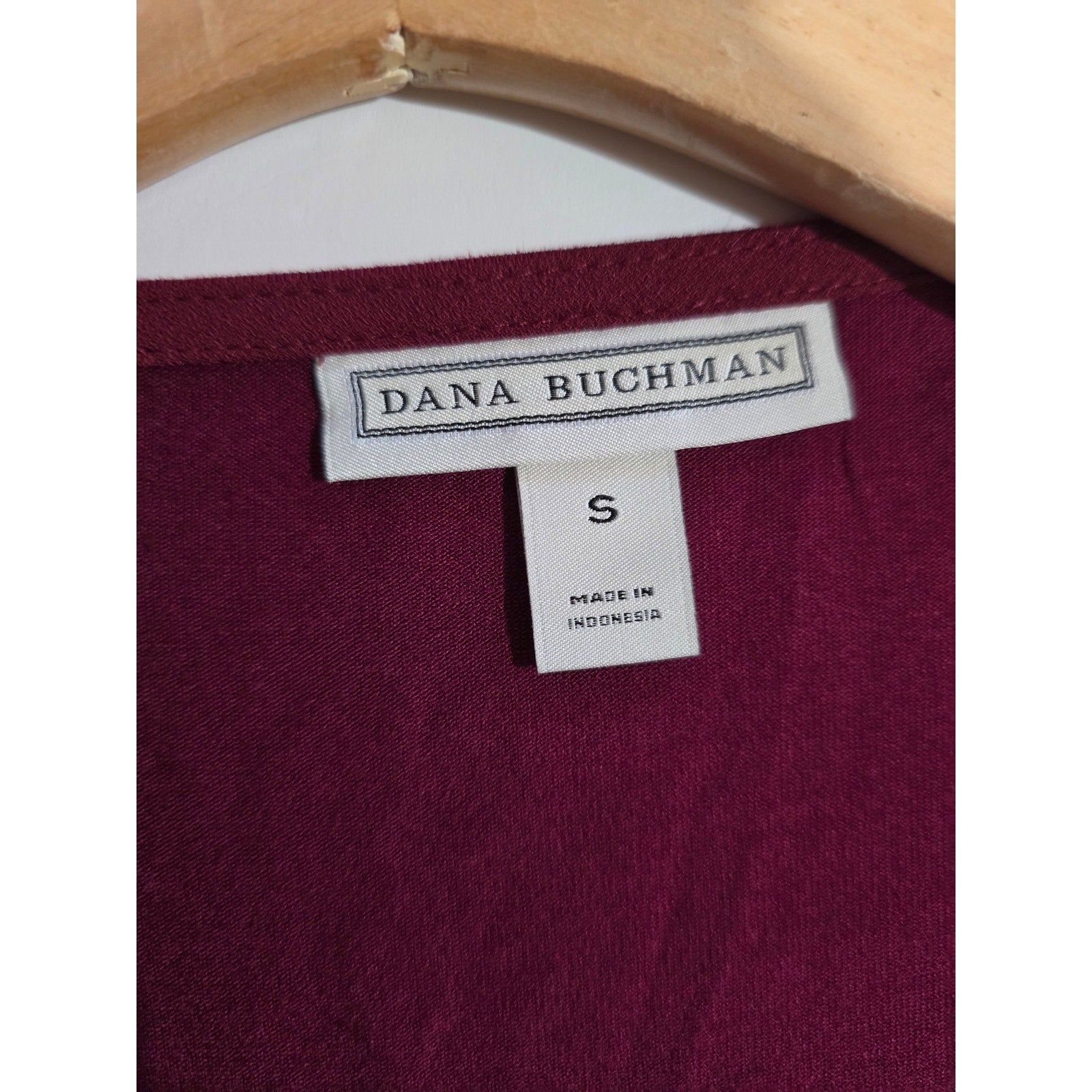 Dana Buchman Women’s Burgundy Asymmetrical Tiered Blouse Small