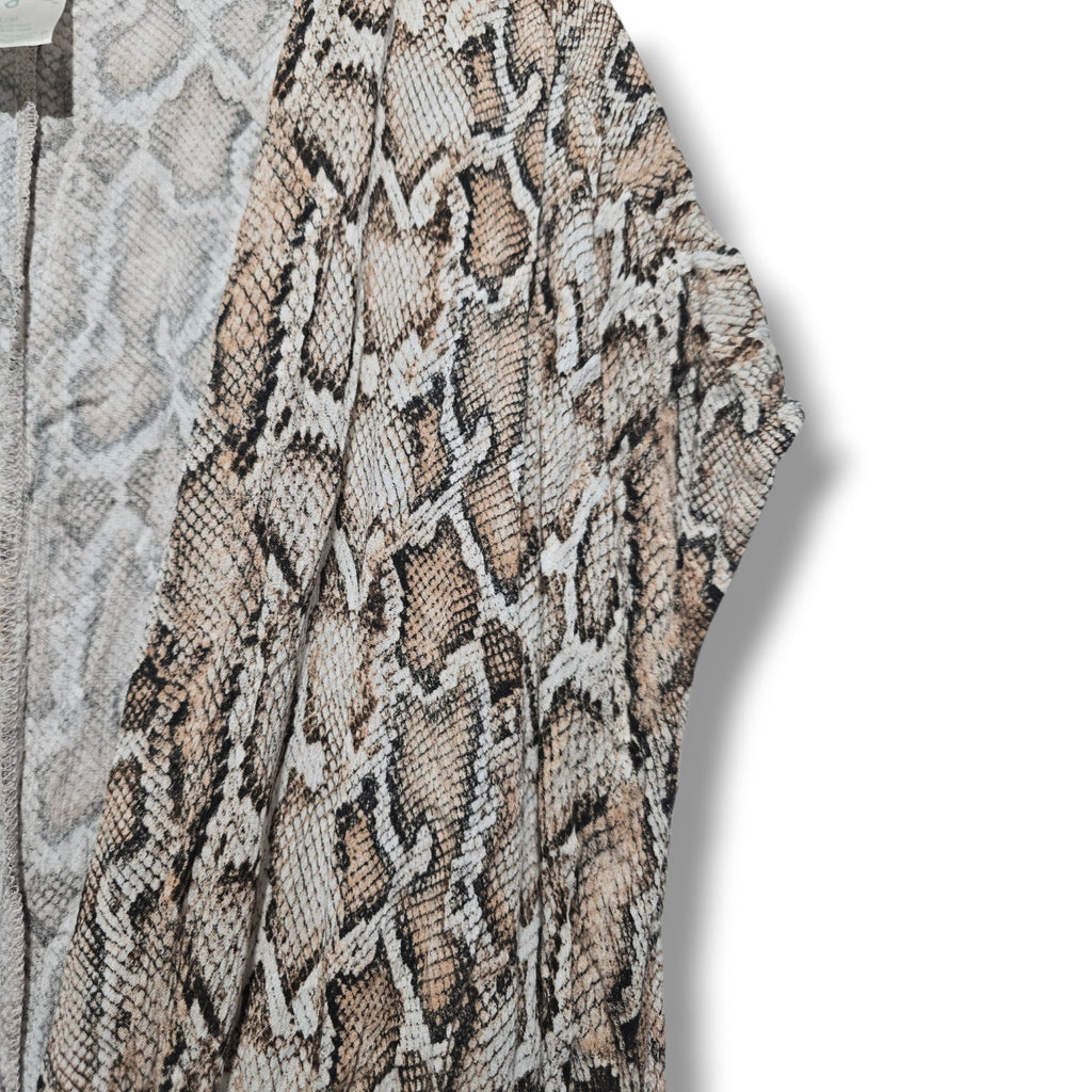 Kona Sol Women's Size L/XL Brown Python Snakeskin Swim Cover Up Midi Dress