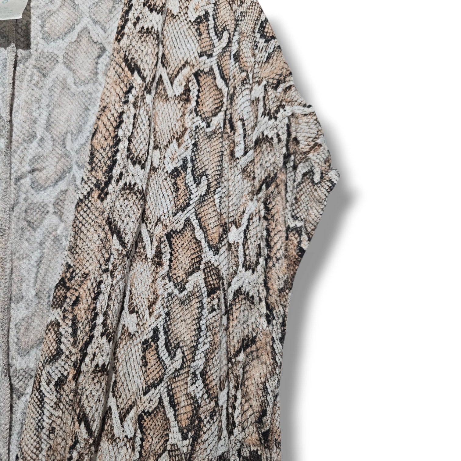 Kona Sol Women's Size L/XL Brown Python Snakeskin Swim Cover Up Midi Dress
