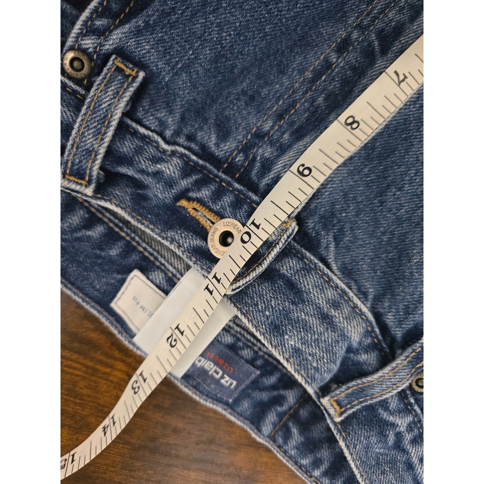 VTG 90s Lizwear Liz Claiborne Slim Fit Mom Jeans 100% Cotton Sz 12 Reg Altered