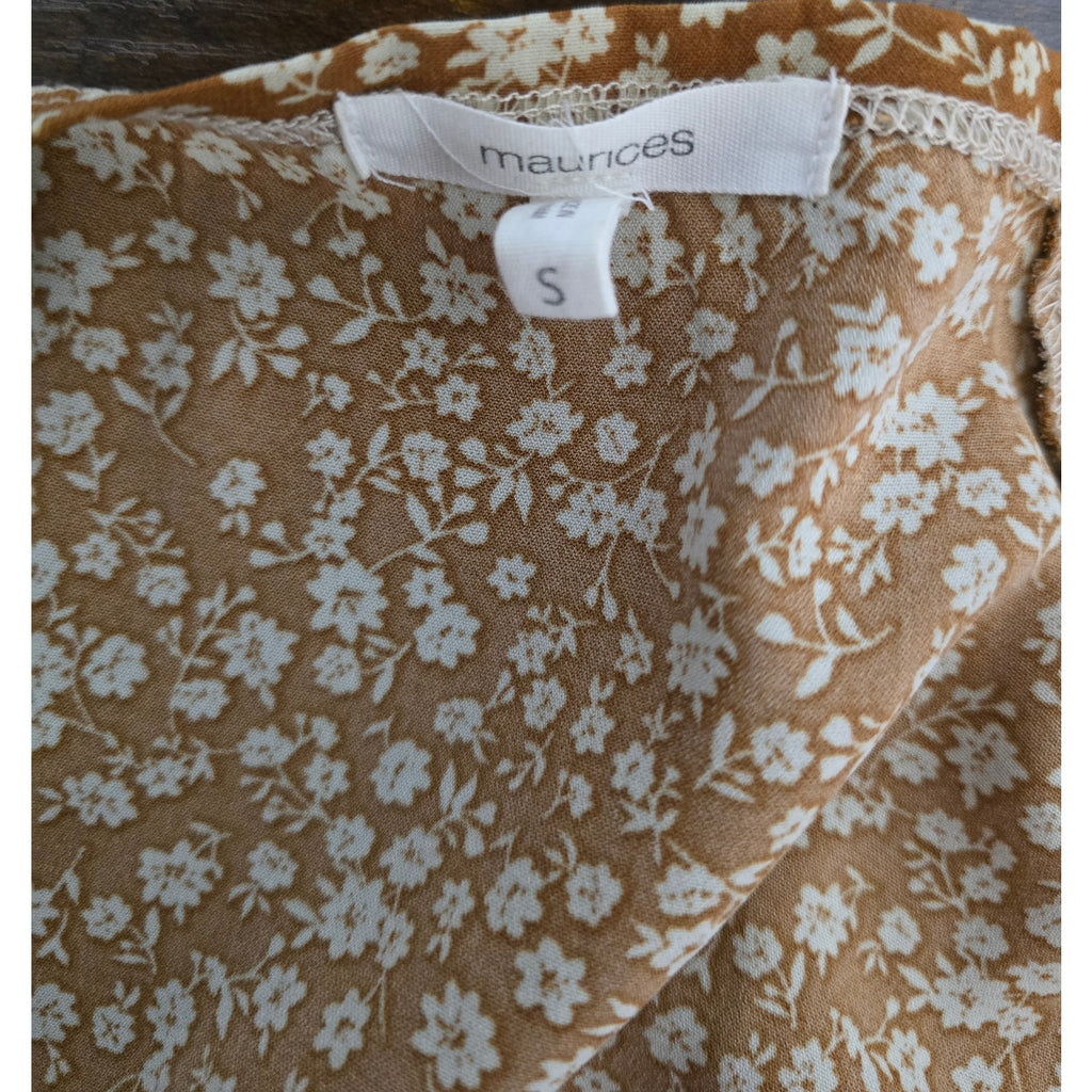 Maurices Women's Size Small Floral Paisley Mix Media Open Front Kimono Cardigan