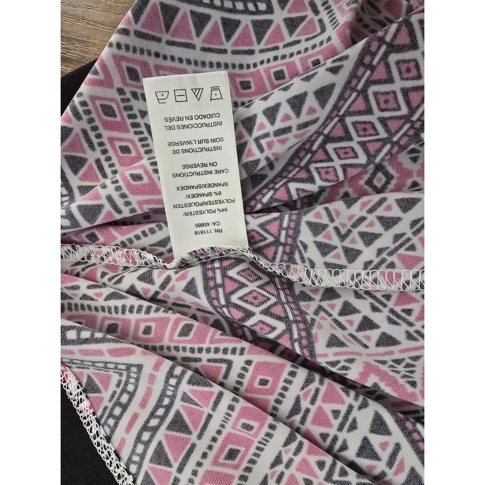 MICHAEL Michael Kors Women's Size 2X Pink Black Geometric Keyhole Tunic Dress