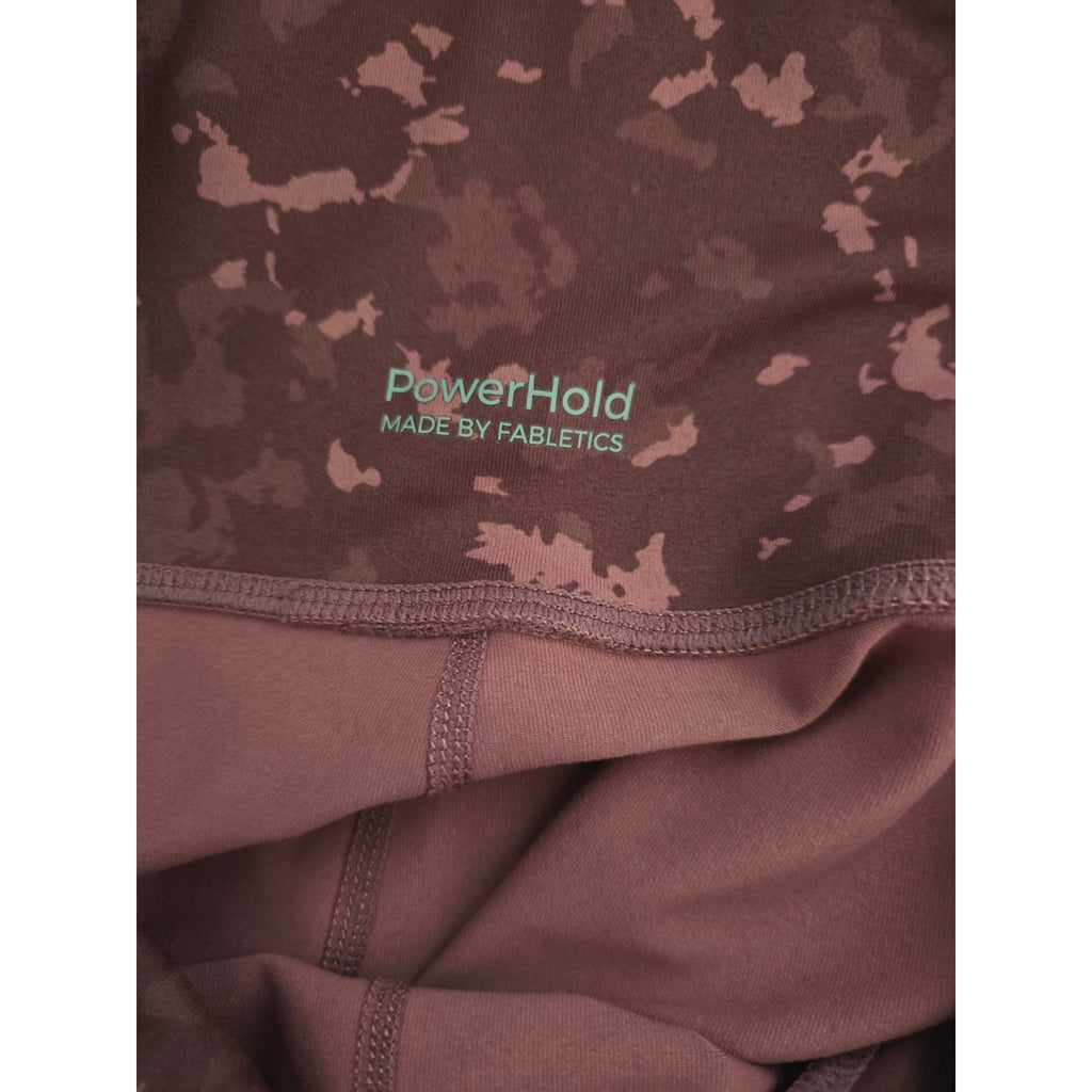 Fabletics PowerHold Women's Burgundy Pink Camo High Waisted Leggings 29" waist