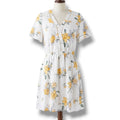 Sienna Sky  women's White Floral Lattice Trim A-Line Dress