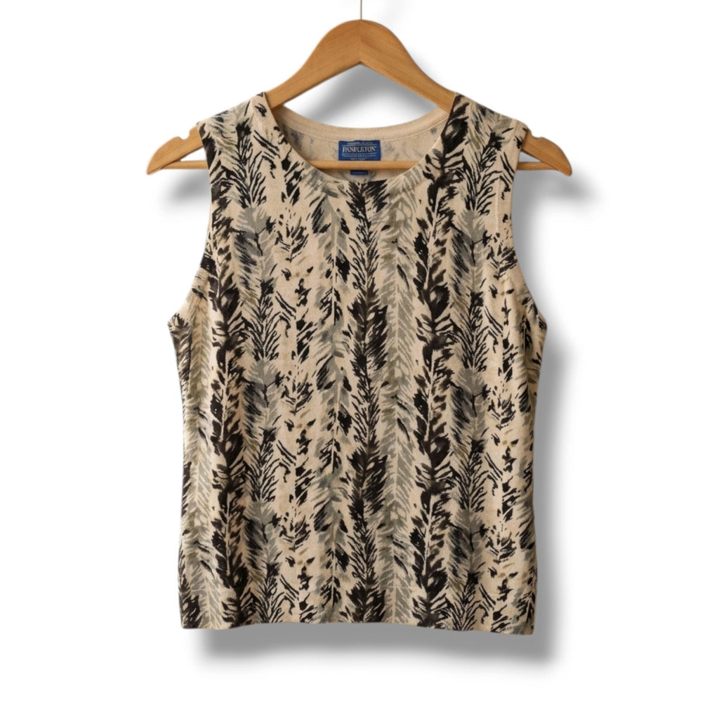 Pendleton 100% Cotton Feather Ikat Knit Sleeveless Sweater Tank Top Large