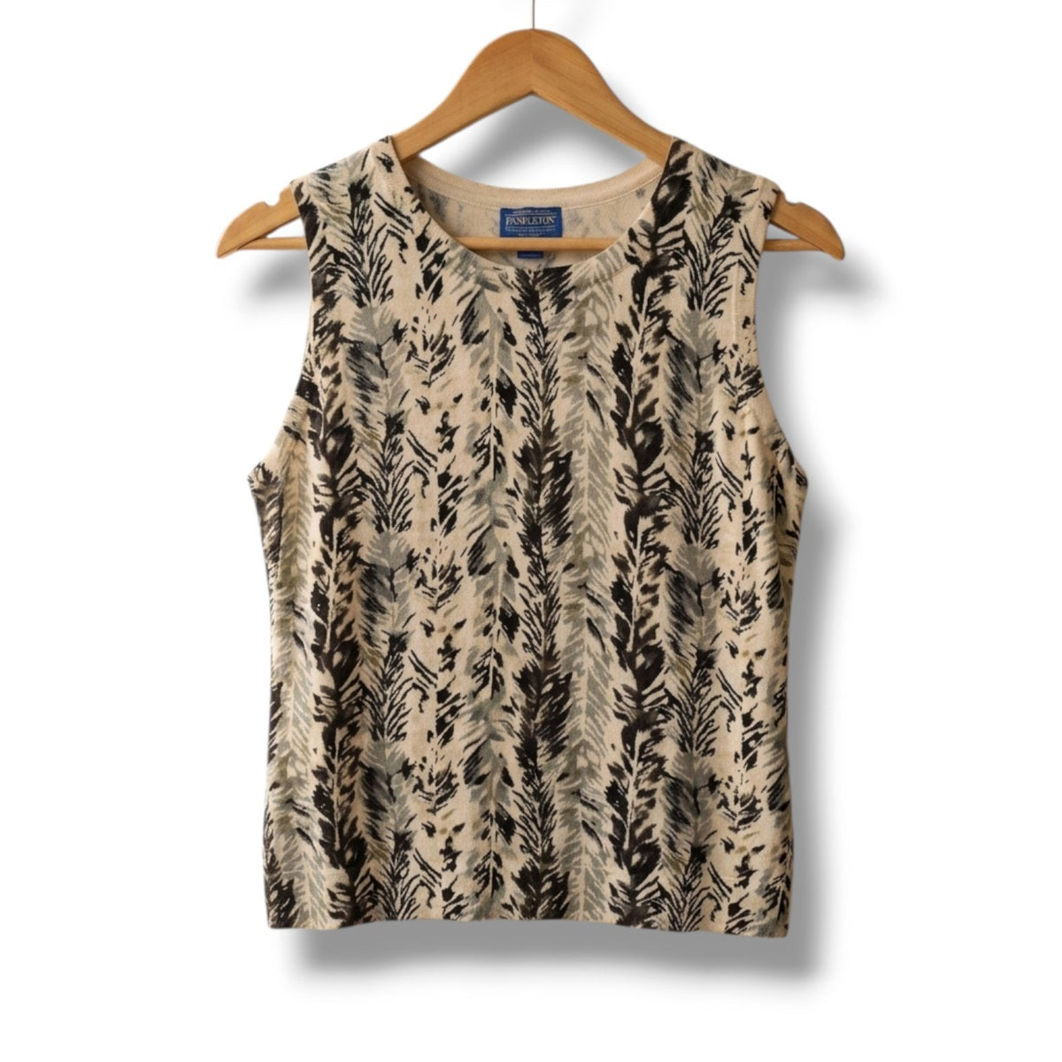 Pendleton 100% Cotton Feather Ikat Knit Sleeveless Sweater Tank Top Large