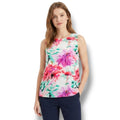 C&E Women’s Multicolor Floral Layered Blouse Large Polyester Spandex Blend