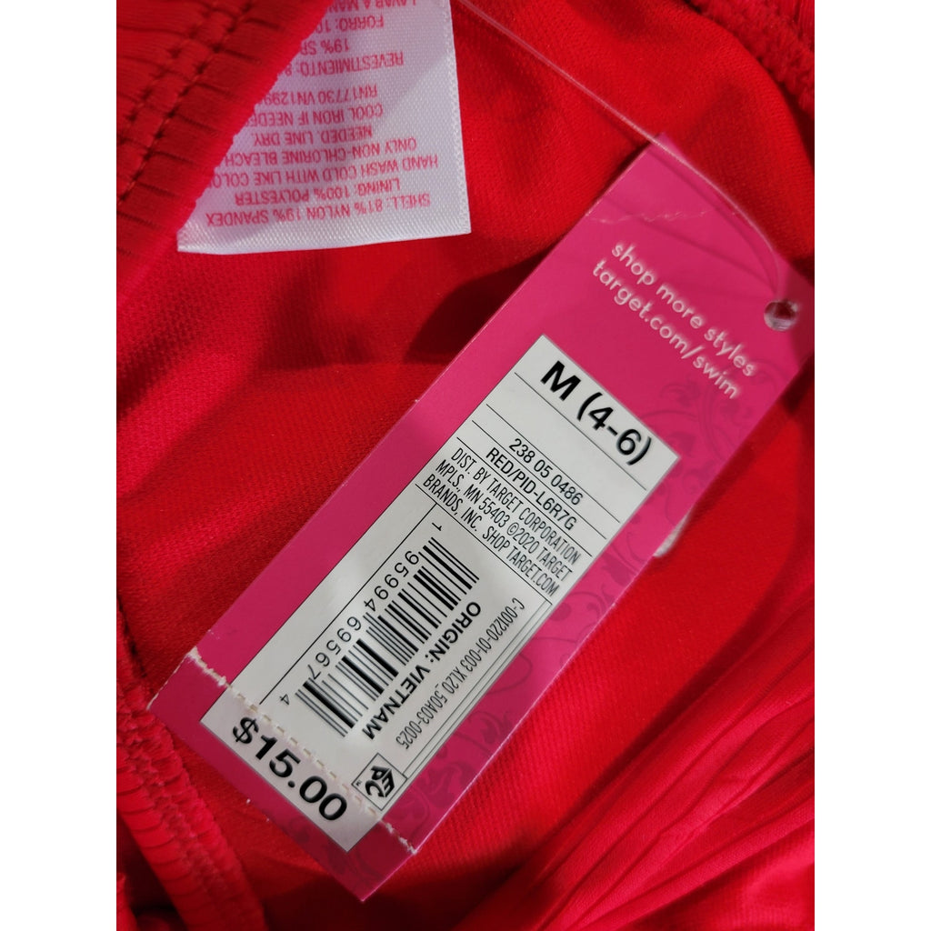 Xhilaration Juniors Red Scoop Neck Bikini Top – Size M, Adjustable Straps