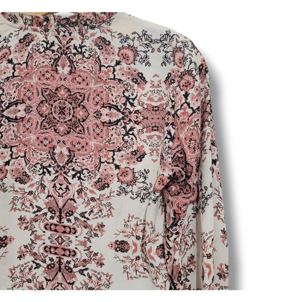 Paraphrase Women’s Pink Multicolor Floral Long Sleeve Blouse – Size Small