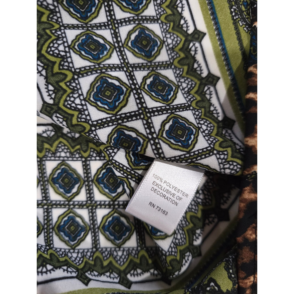 Melissa Paige Women’s petite Boho Mixed-Print Peasant Top – Gently Used - PM