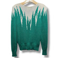 Inspiration Vintage Women's Size S Green White Icicle Graphic Knit Sweater