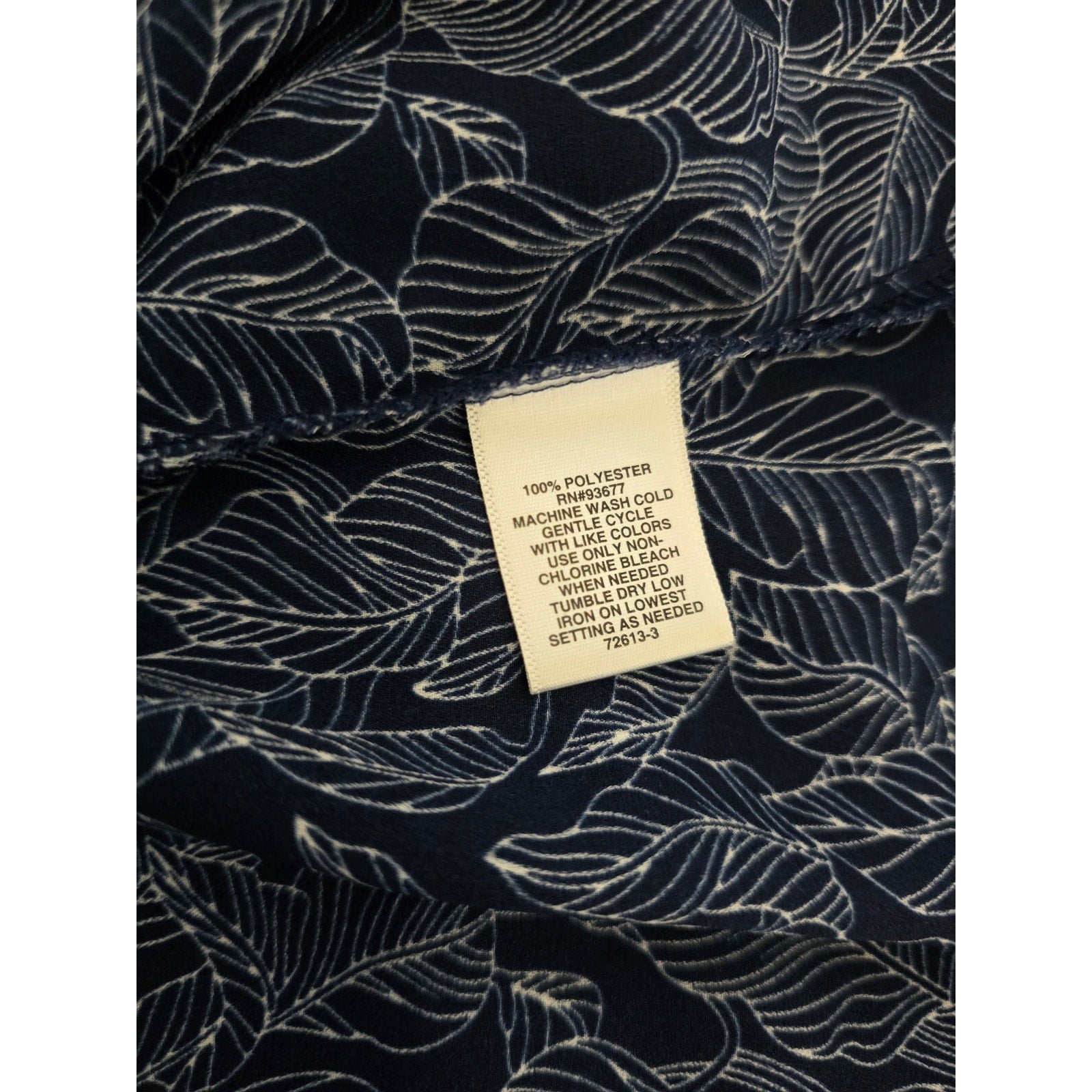 Liz Claiborne Women's Navy White Tropical Leaf Sleeveless Blouse Estimated 1x
