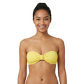 Xhilaration Juniors Yellow Ribbed Knot-Front Bandeau Bikini Swim Top Small NWT