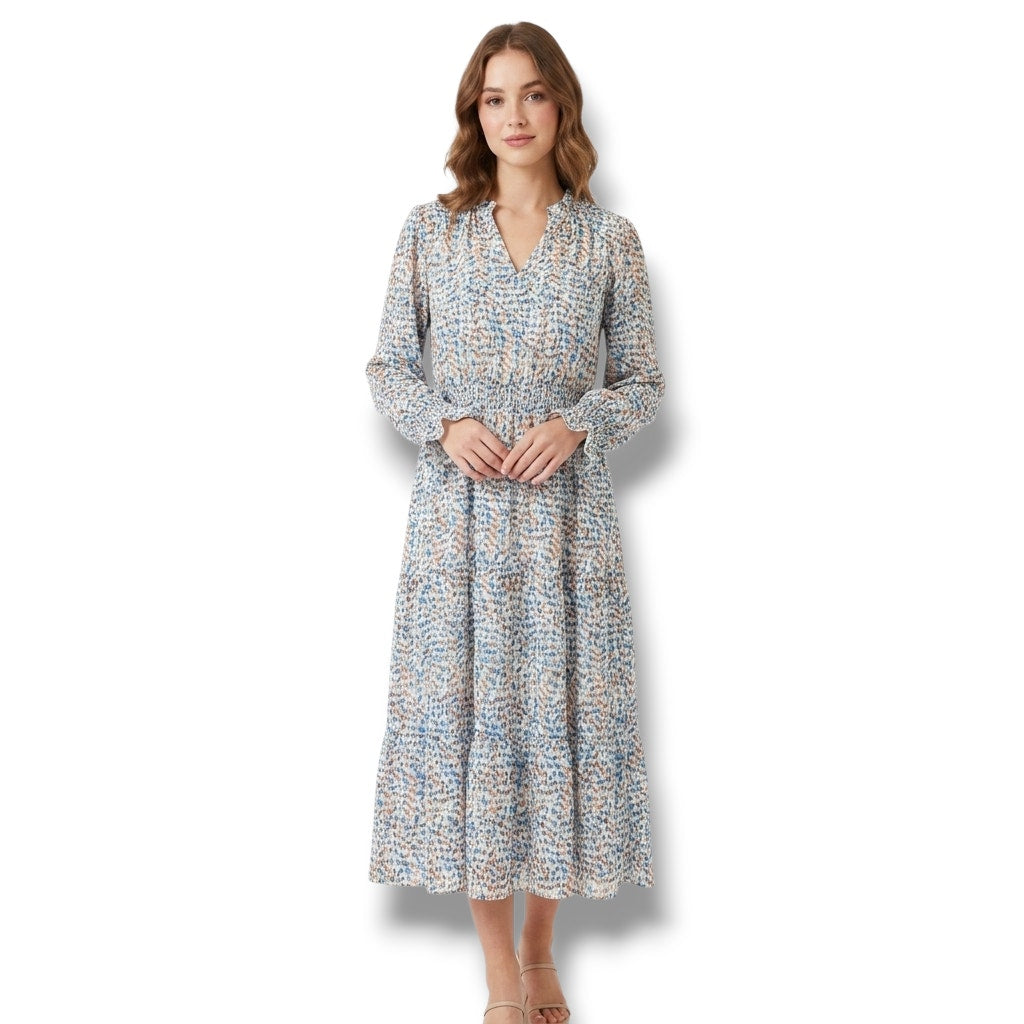 PrettyGarden Floral Smocked Waist Maxi Dress - Large