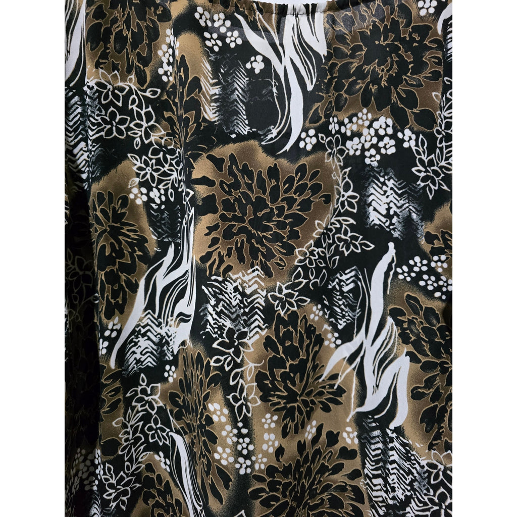 Impressions Women’s Plus Size Brown Black Floral short sleeves Blouse – 1X