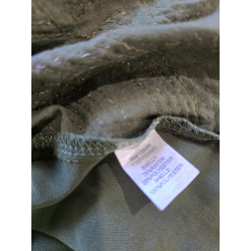Charming Charlie Women's Olive Green Sequin Geometric Tank Top L Chiffon Back